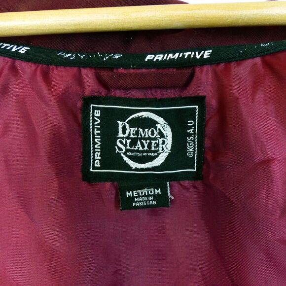 Primitive X Demon Slayer Jacket Men M Red Anime Tanjiro Zip Utility Street Skate - Picture 8 of 16